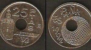Monedas. 025 pesetas Torre del Oro S/C