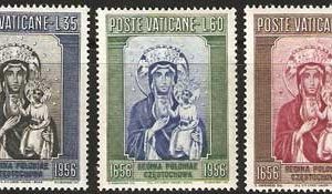 Serie sellos Vaticano 0234-36.III Cent.  Virgen de Czestochowa