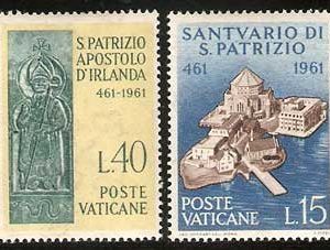 Serie sellos Vaticano 0331-34. XV Cent. muerte de San Patricio