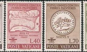 Serie sellos Vaticano 0344-47. Campaña Mundial Antimalaria