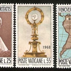 Serie sellos Vaticano 0479-81. Viaje Pablo VI a Colombia