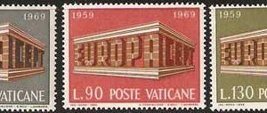 Serie sellos Vaticano 0488-90. Europa. X Aniversario
