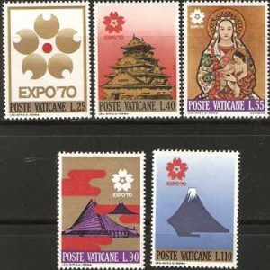 Serie sellos Vaticano 0497-01. Exposición Universal de Osaka