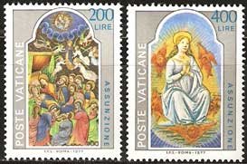 Serie sellos Vaticano 0636-37. La Asunción