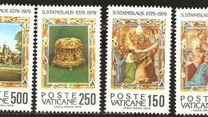 Serie sellos Vaticano 0669-72. IX Cent. martirio San Estanislao
