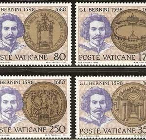 Serie sellos Vaticano 0694-97. III Cent. muerte G.L.Bernini