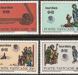 Serie sellos Vaticano 0708-11. Congreso eurcarístico Lourdes