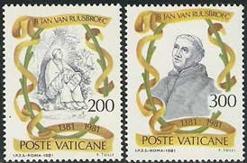 Serie sellos Vaticano 0713-14. DC Aniv. muerte Jan van Runsbroec