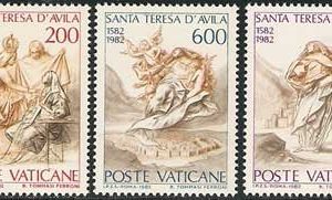 Serie sellos Vaticano 0731-33.IV Cent muerte Sta Teresa de Ávila