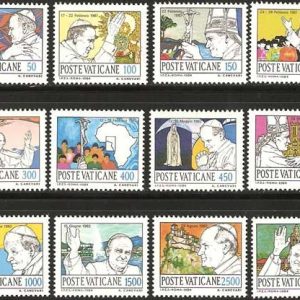 Serie sellos Vaticano 0755-66. Viajes Juan Pablo II