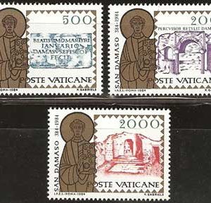 Serie sellos Vaticano 0767-69. XVI Cent. muerte Papa San Damasco
