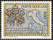 Serie sellos Vaticano 0783. Acuerdo modificación del Concordato