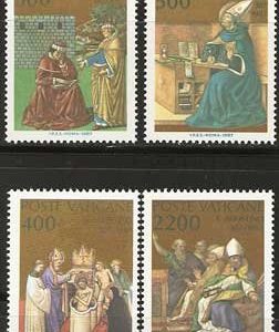 Serie sellos Vaticano 0802-05. XVI Aniv. Bautismo de San Agustín