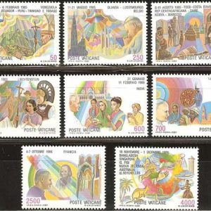 Serie sellos Vaticano 0817-24. Viajes S.S. Juan Pablo II