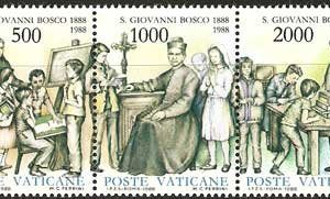 Serie sellos Vaticano 0828-30. Cent. muerte San Juan Bosco