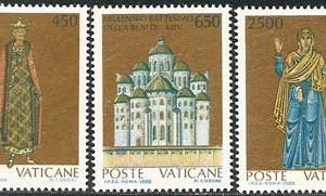 Serie sellos Vaticano 0837-39. Evangelización de Ucrania