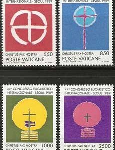 Serie sellos Vaticano 0860-63. XLIV Congreso Eucarístico Int.