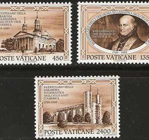 Serie sellos Vaticano 0864-66.Bicent Jerarquía Eclesiástica EEUU