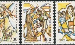 Serie sellos Vaticano 0872-74.CDXL Aniv muerte Sta Ángela Merici