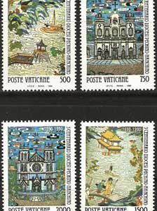 Serie sellos Vaticano 0882-85. Tricent. Diócesis Pekín-Neukin