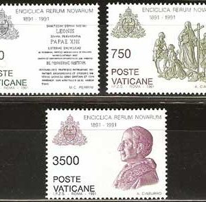 Serie sellos Vaticano 0903-05. Cent. encíclica «Rerum Novarum»