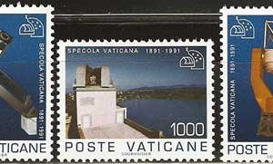 Serie sellos Vaticano 0908-10. Cent. del Observatorio Vaticano