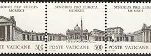 Serie sellos Vaticano 0911-13. Asamblea Sínodo pro Europa