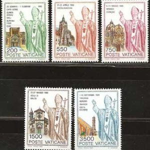 Serie sellos Vaticano 0914-18. Viajes S.S. Juan Pablo II
