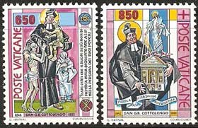 Serie sellos Vaticano 0924-25. San José Benito Cottolengo