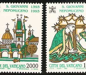 Serie sellos Vaticano 0961-62.Aniv muerte San Juan Nepomuceno