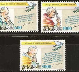 Serie sellos Vaticano 0963-65. Viejes S.S. Juan Pablo II