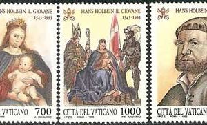 Serie sellos Vaticano 0966-68. CDL Aniv. muerte Hans Holbein