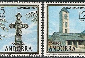 Serie sellos Andorra 110-11. Navidad