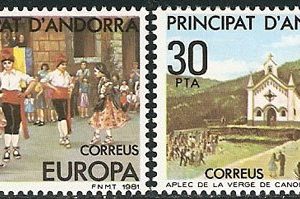 Serie sellos Andorra 140-41. Europa