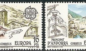 Serie sellos Andorra 168-69. Europa