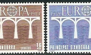 Serie sellos Andorra 179-80. Europa