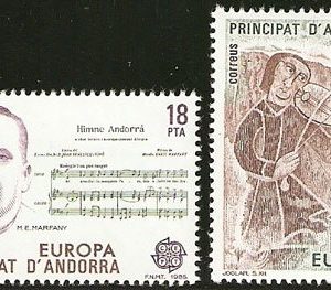 Serie sellos Andorra 184-85. Europa