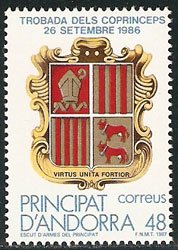 Serie sellos Andorra 195. Encuentro entre Copríncipes de Andorra