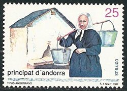 Serie sellos Andorra 229. Tipos andorranos