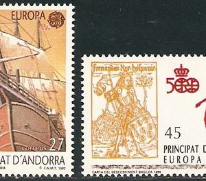 Serie sellos Andorra 230-31. Europa