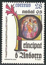 Serie sellos Andorra 239. Navidad