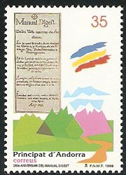 Serie sellos Andorra 265. 250 Aniv. del Manuel Digest