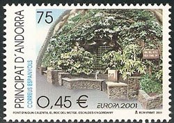 Serie sellos Andorra 285. Europa. El agua, riqueza natural