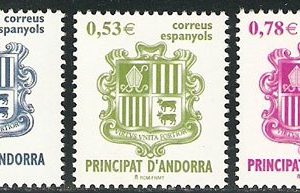 Serie sellos Andorra 324-26. Escudo de Andorra