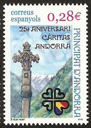 Serie sellos Andorra 331. 25º aniv. de Cáritas de Andorra