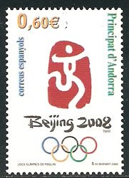 Serie sellos Andorra 358. Juegos Olímpicos Beijing 2008
