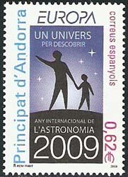 Serie sellos Andorra 366. Europa. Año Internacional Astronomía
