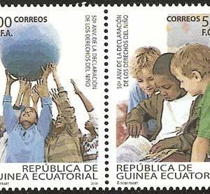 Sellos Guinea Ec. 414-17.50 Aniv. Declaración Derechos del Niño