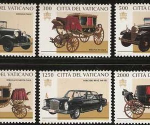 Serie sellos Vaticano 1059-68. Automóviles pontificios