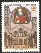 Serie sellos Vaticano 1083. 1600 aniv. muerte San Ambrosio